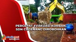 SDN Cugenang Dirobohkan untuk Perlebar Akses Evakuasi Korban Tertimbun Longsor