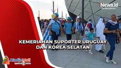 Pesta Karnaval Suporter Uruguay dan Korea Selatan Meriahkan Suasana Stadion Education City