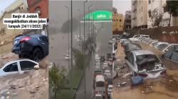 Penampakan Banjir Jeddah Arab Saudi, Puluhan Mobil Teredam hingga Terseret Arus