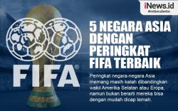 Infografis 5 Negara Asia dengan Peringkat FIFA Terbaik