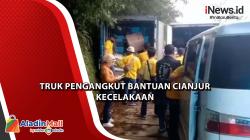  Truk Pengangkut Bantuan Korban Gempa Cianjur Tabrak Tebing di Ciloto, Diduga Rem Blong<
