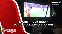 Hibur Pengungsi Gempa Cianjur, Smart Truck TNI AL Tampilkan Tayangan Anak-Anak hingga Piala Dunia