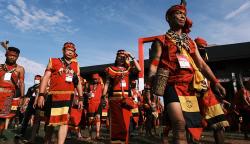 Ribuan Prajurit Pasukan Merah Suku Dayak Berkumpul di Pontianak