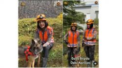 Sosok Polwan Cantik Pawang Anjing Pelacak Korban Gempa Cianjur