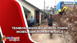 Mobil dan Rumah Warga Tertimpa Tembok Sekolah yang Roboh di Duren Sawit
