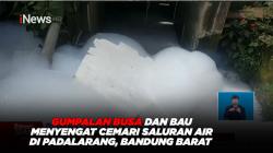 Gumpalan Busa dan Bau Menyengat Cemari Saluran Air di Padalarang, Bandung Barat 