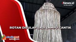 Bisnis Kreasi Kap Lampu dari Rotan dan Lidi Tembus Pasar Ekspor