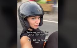 Viral Bule Liburan di Bali Kaget Lihat Gerobak Makanan Dibawa Pakai Motor