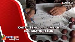 Pria di Cilacap Kreasikan Lukisan hingga Kaligrafi dari Limbah Cangkang Telur