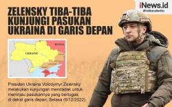Infografis Presiden Zelensky Kunjungi Pasukan Ukraina di Garis Depan