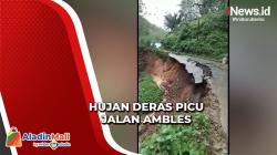 Warga Rekam Detik-Detik Jalan Ambles di Padangsidimpuan