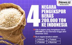 Infografis 4 Negara Pengekspor Beras 200.000 Ton ke Indonesia