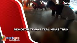 Akibat Gagal Menyalip dari Kiri Bahu Jalan, Pemotor Tewas Terlindas Truk