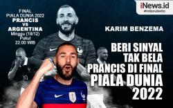 Infografis Karim Benzema Beri Sinyal Tak Bela Prancis di Final Piala Dunia 2022