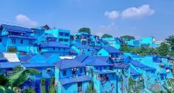 Mengintip Kampung Unik di Malang, Semua Rumah Berwarna Biru seperti di Santorini Yunani 