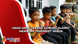 Adu Kreativitas, Anak-Anak Lereng Gunung Slamet Membuat Terompet Janur Sambut Tahun Baru