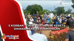 Motornya Tertabrak Kereta,  5 Korban Tewas di Pasuruan Dimakamkan Berdampingan