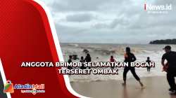Heroik, Anggota Brimob Selamatkan Bocah Terseret Ombak Pantai Pasir Panjang Singkawang