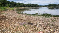 Kondisi Bantaran Sungai Citarum Dipenuhi Sampah<