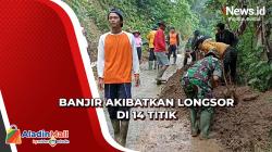 Banjir Kendal Sebabkan Longsor di 14 Titik, Warga Gotong-royong Buka Jalan