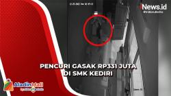 Rekaman CCTV Pencuri Bobol Brankas SMK di Kediri