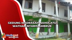 Tanah Ambles Gedung Madrasah Nahdlatul Wathan di Sampang Nyaris Ambruk, Begini Kondisinya