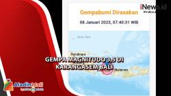 Pagi Ini, Gempa Magnitudo 3,5 Landa  Karangasem Bali