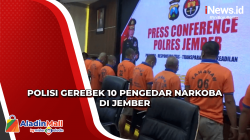 Polisi Sita Puluhan Gram Sabu dan Ratusan Obat Keras saat Tangkap 10 Pengedar Narkoba di Jember<