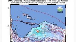 Gempa Terkini M5,1 Guncang Waropen Papua, Berpusat di Darat
