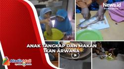Viral! Anak di Tanjung Balai Tangkap dan Makan Ikan Arwana Senilai Rp5 Juta Milik Ayahnya