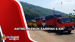 Truk Sampah Antre 6 Km akibat Jalan Menuju TPA Sarimukti Bandung Barat Amblas<