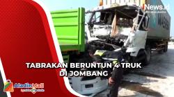 Tabrakan Beruntun 4 Truk di Jombang, Satu Sopir Dilarikan ke Rumah Sakit