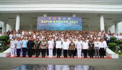 Jokowi dan Prabowo Buka Rapim Kemhan 2023