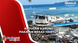 Tabrak Karang, Kapal Muatan Ratusan Karung Pakaian Bekas Hanyut di Bitung