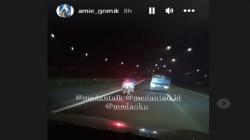 Heboh Motor Masuk Tol Medan-Amplas, Diingatkan Pengendara Mobil Malah Ngebut<