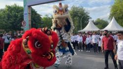 Membanggakan, Barongsai Sparta Polresta Solo Tampil di Depan Presiden