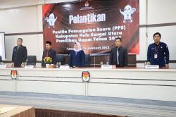 Digelar Hybrid, KPU Hulu Sungai Utara Lantik 657 Anggota PPS Pemilu 2024<