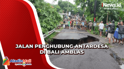 Amblas, Jalan Penghubung Lima Desa di Bali Ditutup Total