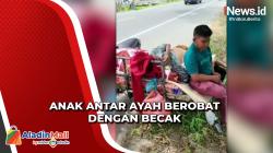Perjuangan Bocah SD di Aceh Antar Ayahnya Berobat ke RS Gunakan Becak Mesin