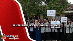 Santri dan Para Siswa Unjuk Rasa Dukung Ipda Agus Agus Runcik  