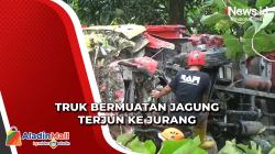 Truk Bermuatan 10 Ton Jagung Masuk Jurang 10 Meter di Gunungkidul
