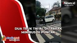 Melaju di Puncak, 2 Truk TNI AL Dihantam Minibus