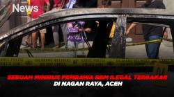Sebuah Minibus Pembawa BBM Ilegal Terbakar di Nagan Raya, Aceh