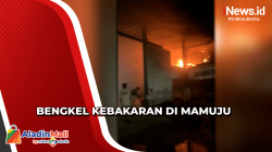 Gudang Bengkel di Mamuju Terbakar akibat Korsleting Listrik