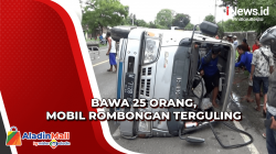 Mobil Rombongan Pengantin di Jombang Terguling, 18 Orang Luka-Luka