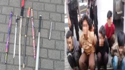 Sangar Bawa Samurai di Jalanan Medan, 6 Pelajar Geng Motor Lemas Dipepet Polisi