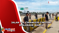 Tuntut Haknya, Puluhan Warga Blokade dan Bakar Ban di Jalan Tol Cimanggis-Cibitung