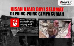 Infografis Bayi Selamat di Puing-puing Gempa Suriah, Tali Pusar Terikat ke Ibu yang Meninggal 