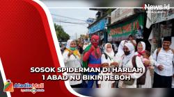Bikin Kaget, Spiderman Hadir di Harlah 1 Abad NU di Gor Sidoarjo