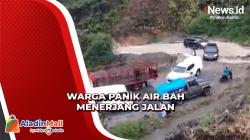 Air Bah dari Perbukitan Terjang Ruas Jalan di Mandailing Natal, Pengendara Kaget
